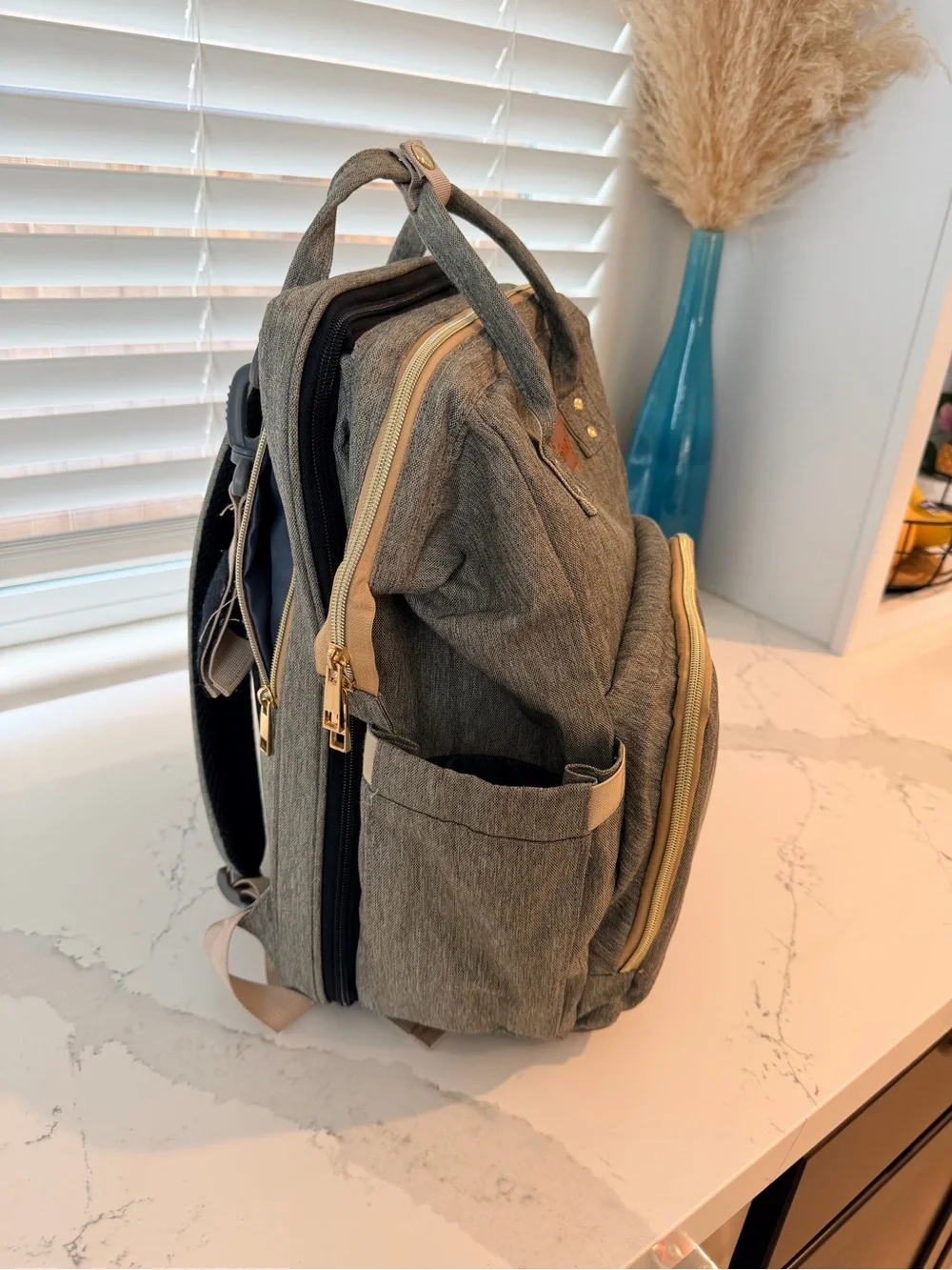 Gray deBug Diaper Backpack
